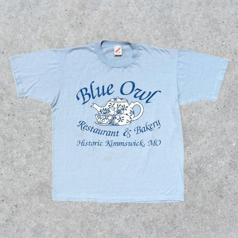 Vintage 90’s Blue Owl St. Louis Missouri Restaurant and Bakery T Shirt